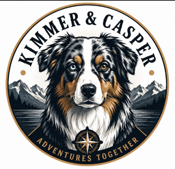 Kimmer & Casper official Australian Shepherd adventure logo